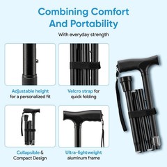 Mars Wellness Folding Cane – Adjustable Walking Cane for Women & Men