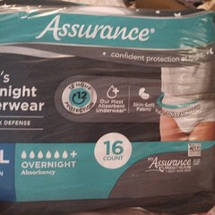 Assurance Men’s NEW Incontinence Underwear Large Extra Large Overnight 16 Count