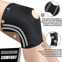 Bareform Knee Brace for Meniscus Support – Adjustable, Patella Stabilizer, Pain