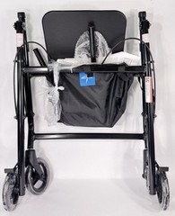 Medline Basic Rollator Walker 4 Wheel Aluminum Folding Black MDS86830EBL