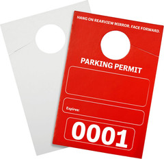Parking Hang Tags – 100 Pack, Red Cardstock, 3.15 X 4.75 In. – Numbered 0001-010