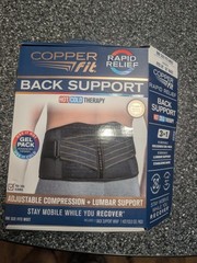 Copper Fit BACK SUPPORT Adjustable Compression+Lumbar Support Hot/Cold Therapy