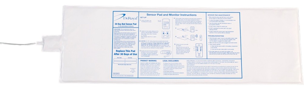 *1-Pack* DeRoyal Weight-Sensitive Bed Sensor 30″ x 10″ Pad M2200-BP-CS
