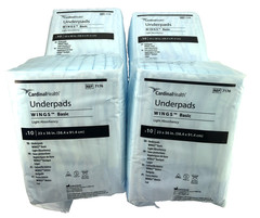 4 Pack 40 Ct Cardinal Health 7176 Underpads Wings Basic 23″ x 36″