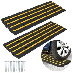 1/2/3 Pack Rubber Curb Driveway Ramps Heavy Duty Threshold Ramp for Vehicles Car