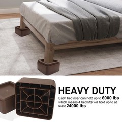 4 Pack 3 in. Oversized Bed Risers Heavy Duty Furniture Leg Lifts Fits 5.5 in.