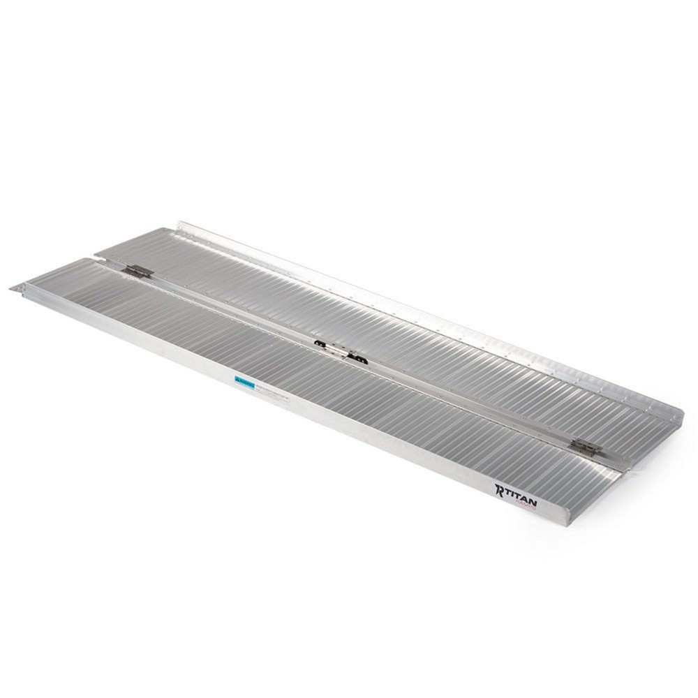 Titan Ramps 5 Foot Single-Fold Aluminum Wheelchair Ramp,600lb Capacity(Open Box)