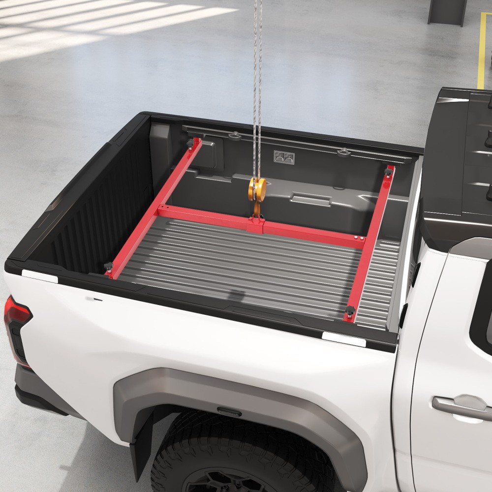 800LB Capacity Adjustable Truck Bed Lift Universal Red Powder Coated Steel 36″