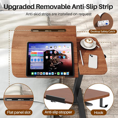 Overbed Bedside Table with Wheels,Tiltable Hospital Bed Table, Pneumatic Adjusta