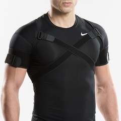 Double Shoulder Brace Torn Rotator Cuff Pain Relief Support Sleeve Adjustable HL
