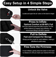Inflatable Seat Cushion, Pressure Relief Airplane Seat Cushion for Long Flights