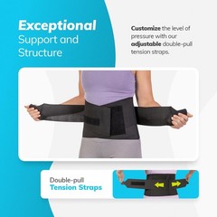 BraceAbility Elastic Low Back Brace – Compression Lower Large, Black