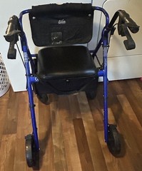 Drive Medical Hugo Elite Rollator Walker with Seat Backrest and Basket Blue