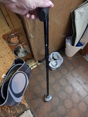 HurryCane HC-CANE-D1 Black Folding Walking Cane with T Handle
