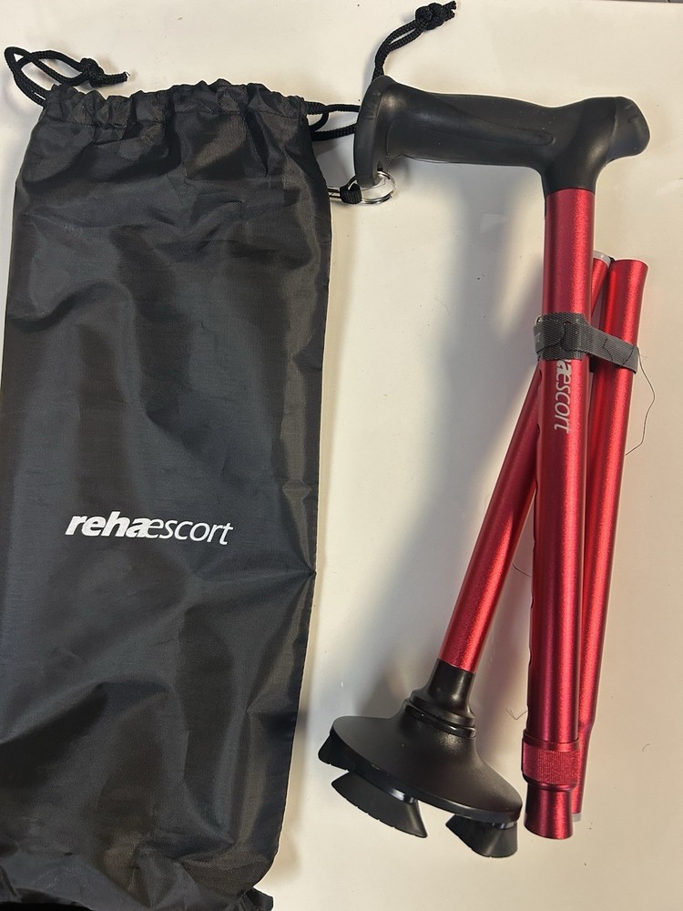 Rehand Walking Cane All Terrain Pivot Quad Folds Adjustable 31″-38″ Lightweight