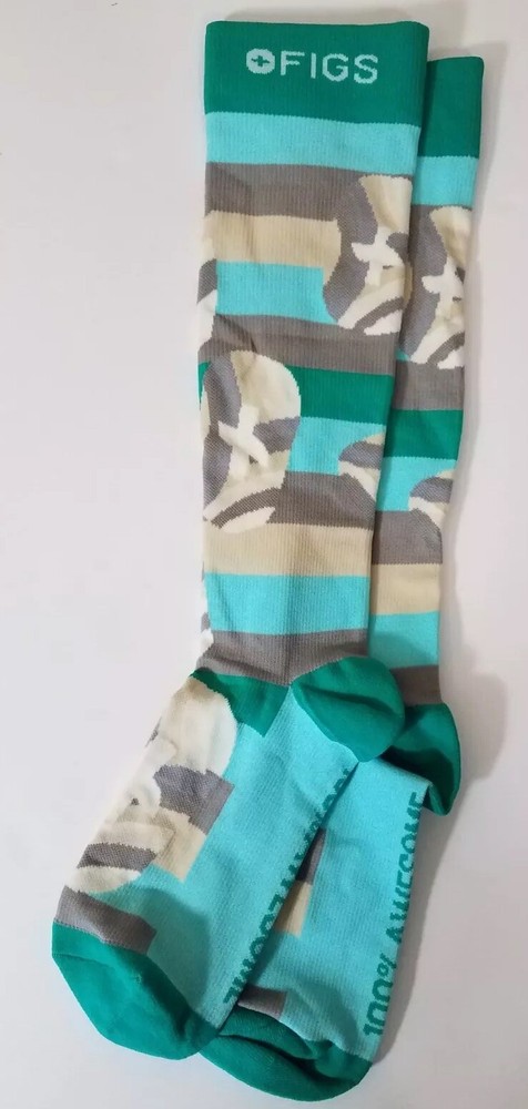 FIGS Compression Socks 100% Awesome Size Small Multicolor NEW