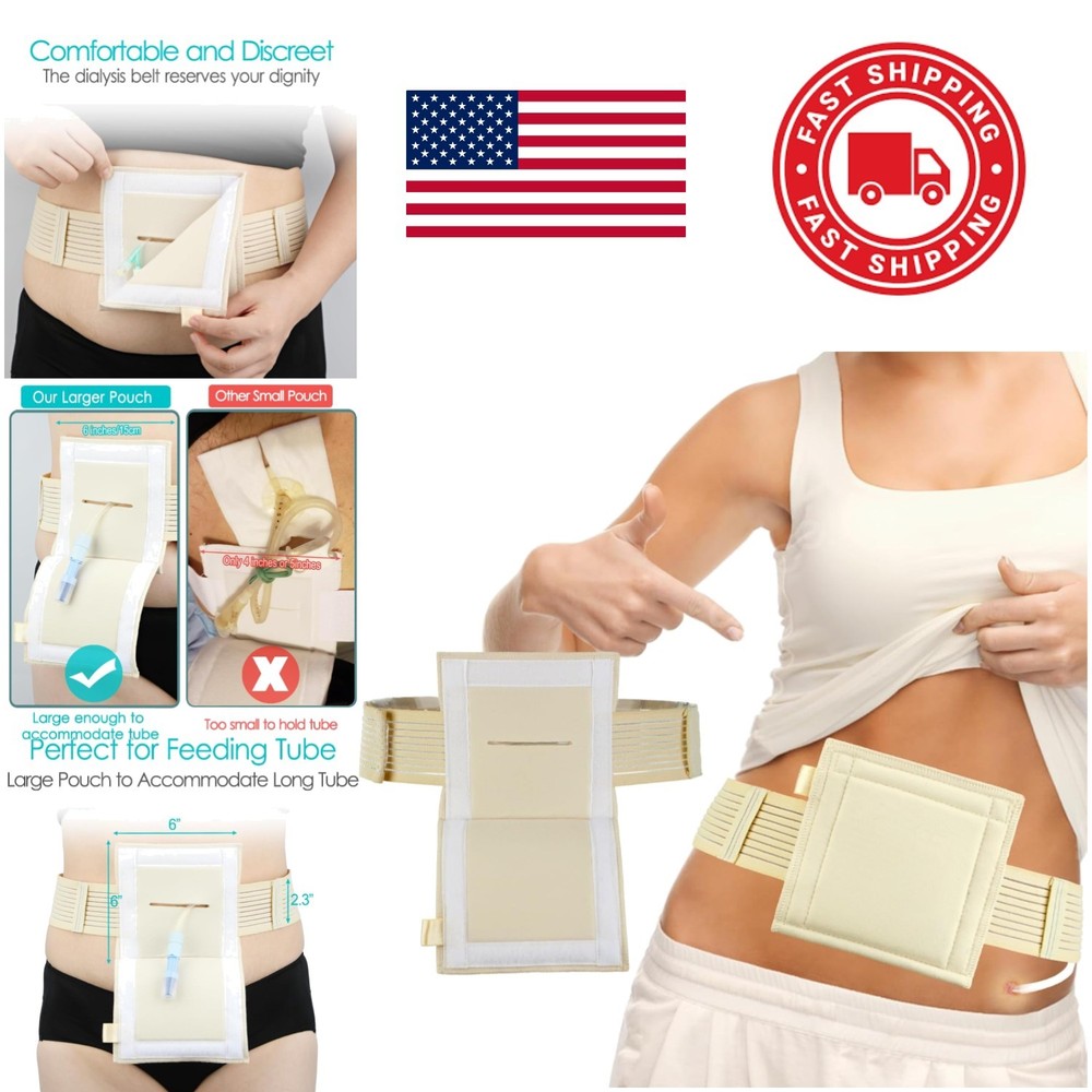 G Tube Holder Protective Belt Small Beige Soft Fabric for Comfort and Security