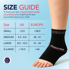 Dr. Arthritis Ankle Brace, Lightweight Foot Sleeve for X-Large, Black