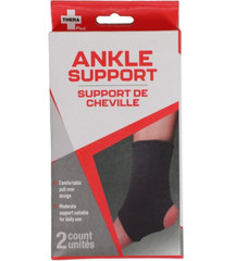 Thera Plus Ankle Support 2pk (Black) Unisex, Moderate Support, Free Shipping