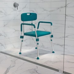 HERCULES Series 300 Lb. Capacity Adjustable Teal Bath & Shower Chair with Quick