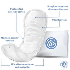 Nexwear Incontinent Pad 13-3/4 Inch Length Long Length 90 Ct