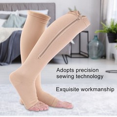 Compression Socks Sports Calf Knee Support Varicose Relief Socks Nude L/XL fo…