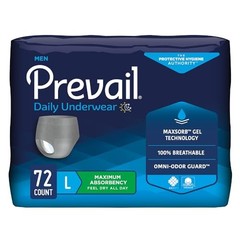 Prevail Proven Men’s Pull-Up Underwear L 72 Count Maximum Absorbency