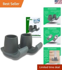 Pop & Glide Universal Fit Walker Ski Glides – Gray 2 Pack for Smooth Mobility