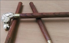 Brass Walking Stick Wood Canes Vintage Horse Style Stick Handle Head Vintage