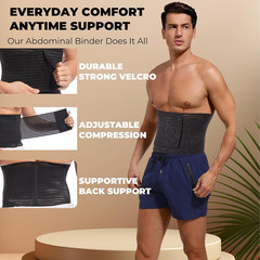 Men’S Abdominal Binder for Post Surgery,Compression Wrap Abdomen Waist Support B