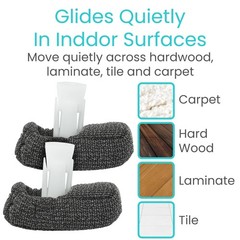 Vive Walker Ski Glide Covers 4 PCS – Accessories 4 Count (Pack of 1), Grey