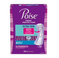 Poise Ultra Thin Incontinence Pads, 4 Drop Moderate Absorbency, Regular Length,