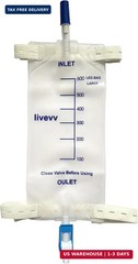 3 Pack Easy-Tap Leg Bag Urinary Drainage Bag, 600 ml with 3 18″ Tubing, Anti-Ref
