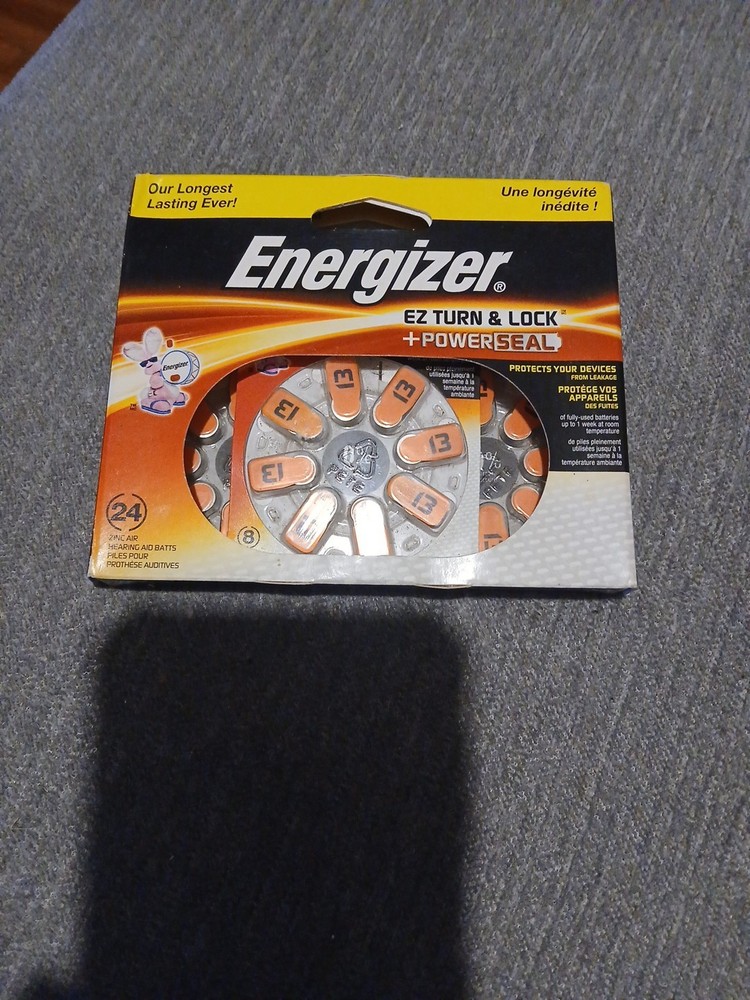 Energizer Size 13 Hearing Aid Batteries (24 Pack) Zinc Air Long Lasting Orange