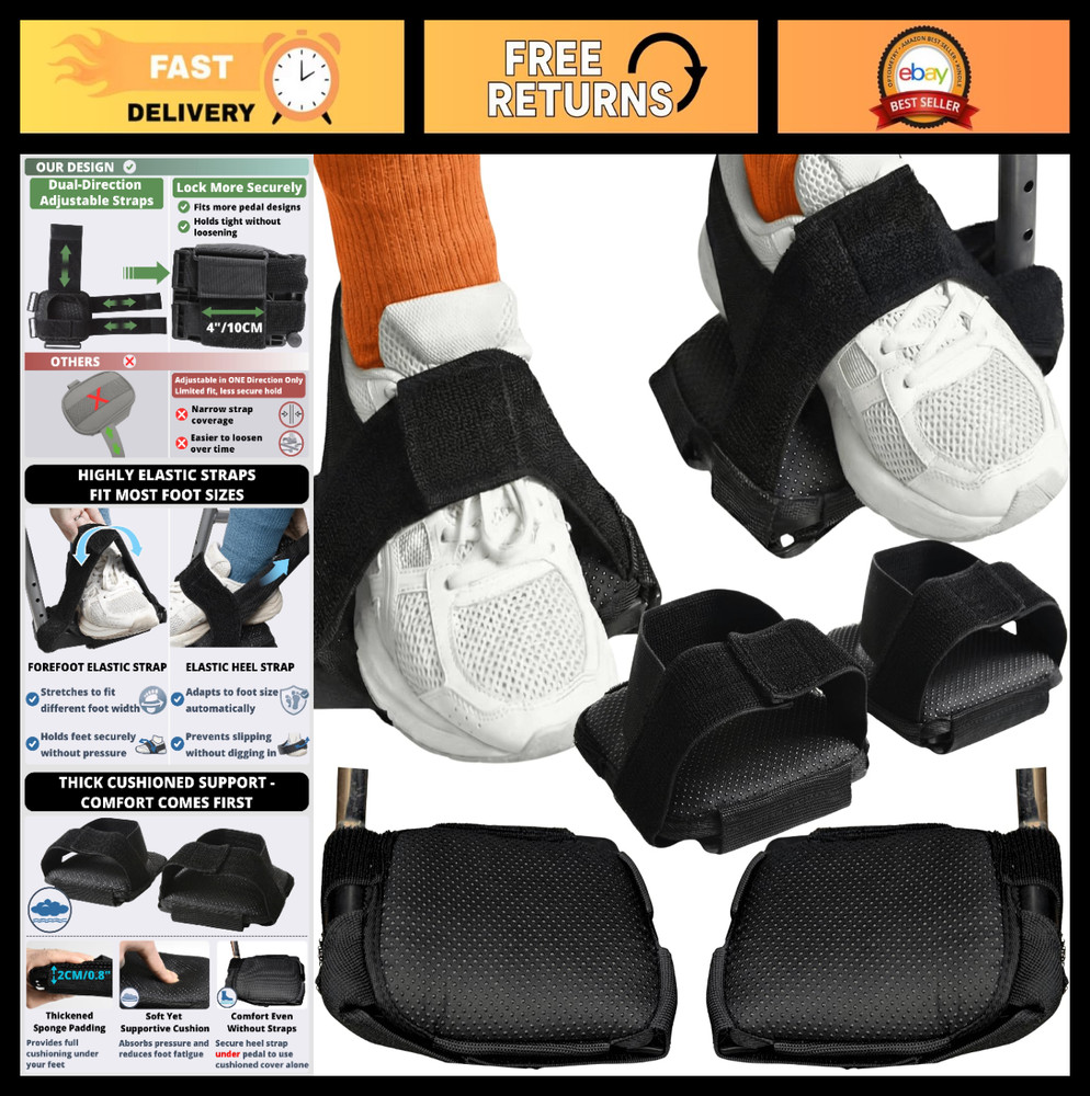 Adjustable Wheelchair Footrest Strap, Non-Slip Shoe Holder & Comfort Cushion Pad