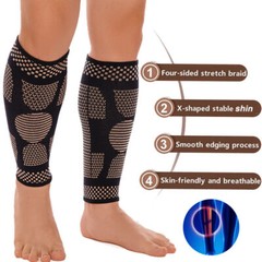 Copper Calf Compression Sleeve 20-30mmHg Graduated Leg Support Sport Mens Womens