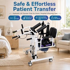 440Lb Patient Lift Transfer Chair，6 in 1 Hydraulic Patient Lift Nursing Chair