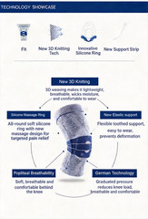 3D Knit Knee Compression Sleeve Silicone Gel Pad for Sports Joint Pain Relief
