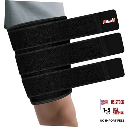 Adjustable Thigh and Hamstring Compression Sleeve with 3 XX-Large Black
