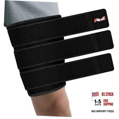 Adjustable Thigh and Hamstring Compression Sleeve with 3 XX-Large Black