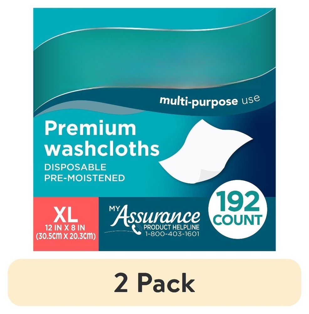 (2 pack) Disposable and Pre-Moistened Premium Extra Large Washcloths for Adults