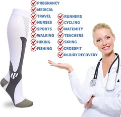 Durable Compression Socks with Shock Absorption Effect – Black+Blue+White+Red