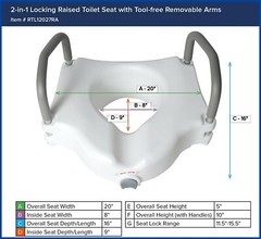 RAISED TOILET SEAT (drive) Up to 300Lbs Removable Padded Arms – Brand New in Box
