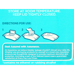 Assurance Premium Disposable Washcloths Pre-Moistened Body Wipes, XL, 192 Ct