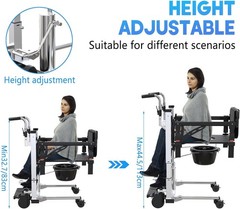 Ultra Light Folding Wheelchair for Seniors 16in Wide, Flip Armrests & Footrests