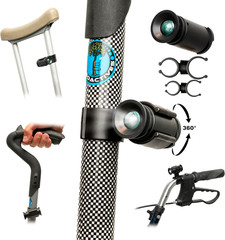 Lightbaum 2G- New Improved Adjustable LED Flashlight for Crutches, Canes, & Walk