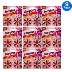 Energizer Size 312 Hearing Aid Batteries 108 Count (9 Packs) Exp 08/2029