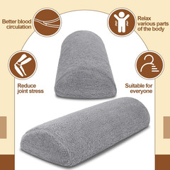 New Knee Pillow for Back Sleeping Memory Foam Half Moon Bolster Pillow for Legs