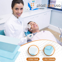 Disposable Dental Bibs 13″X18″ – 3 Ply Waterproof Tattoo Bib Sheet for Patients