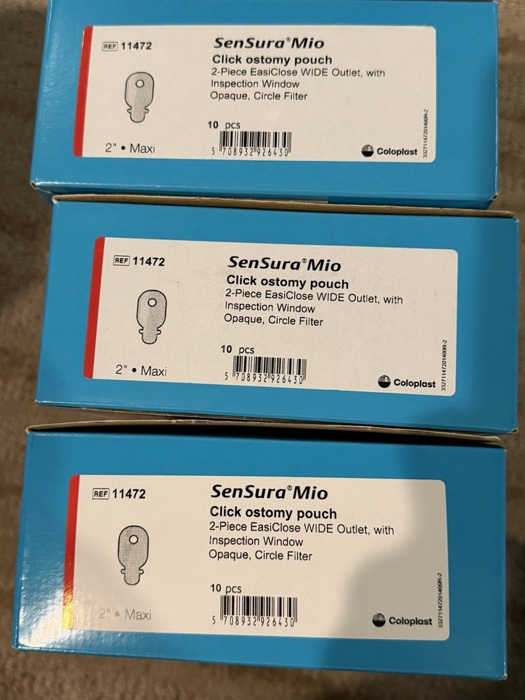 Lot of 7 Boxes Coloplast 11472 SenSura Mio Click Ostomy Pouch 2-Piece Wide 2028